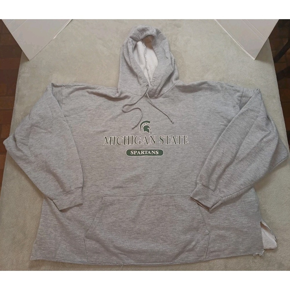 Vtg Michigan State Spartans Men's 2XL Gray Hoodie Big Ball Sports